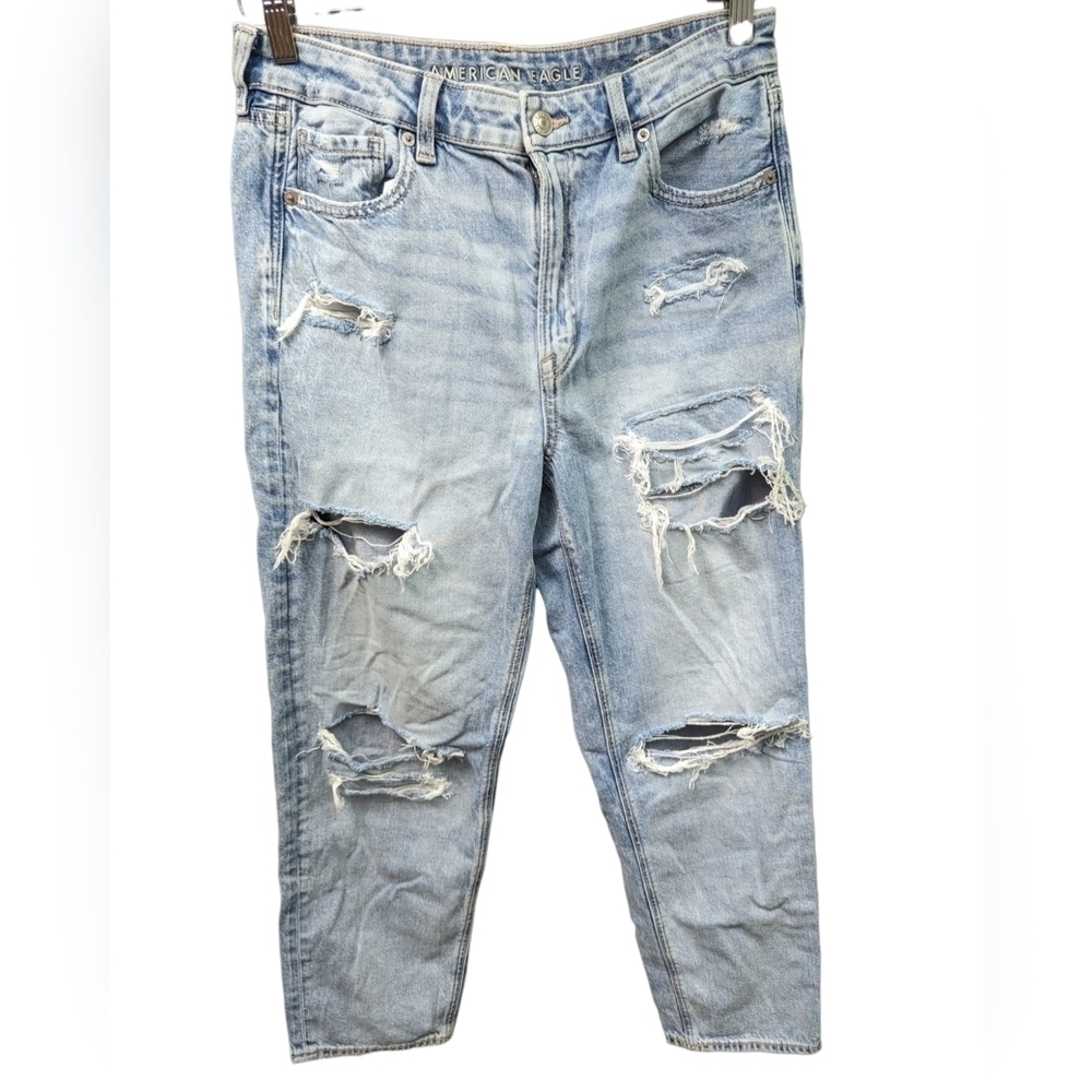 AE Patched Mom Straight Jeans Sz 8R
